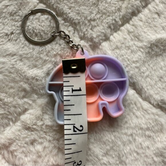 Pop It | Tie Dye Elephant Pop It Fidget Silicone Keychain - Picture 6 of 7